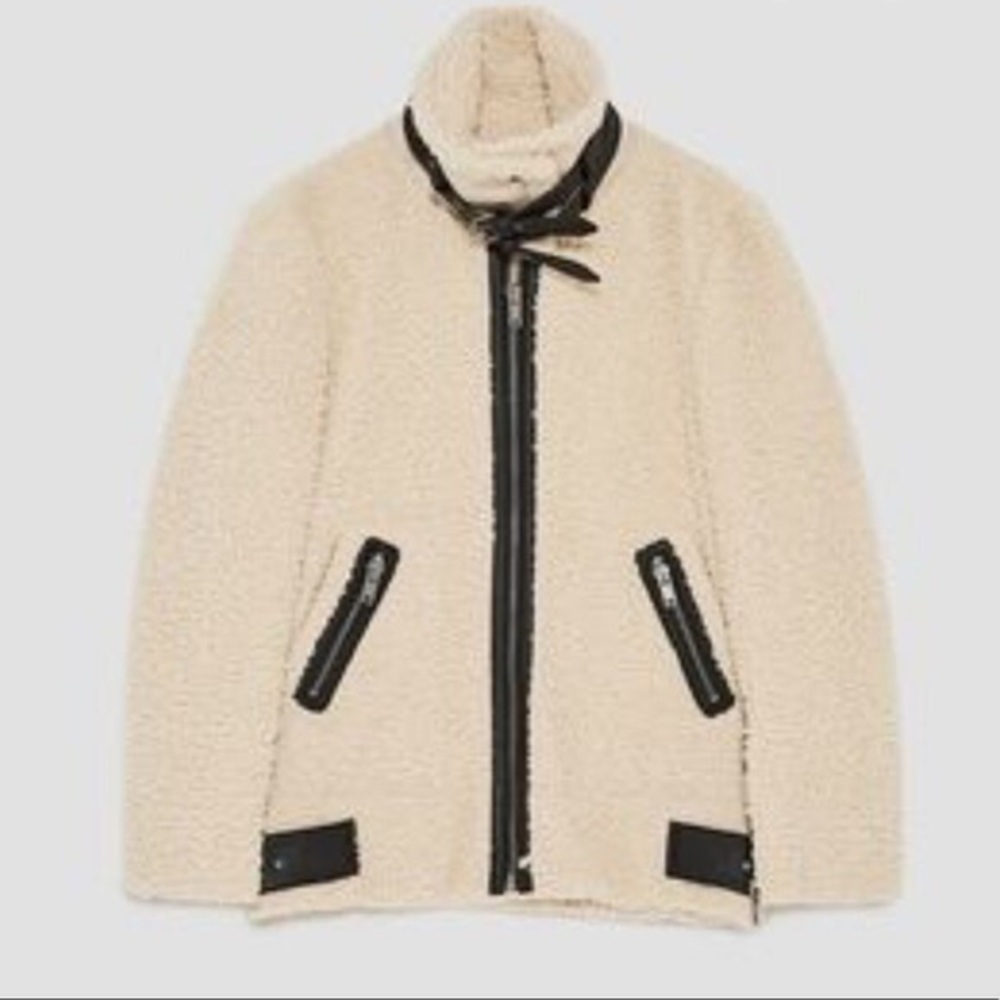 ❌SOLD❌Zara | Teddy And Faux Leather Zipper Jacket - Picture 12 of 13